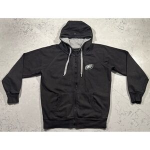 Philadelphia Eagles Antigua Hoodie Mens Medium Black Full Zip Embroidered Logo